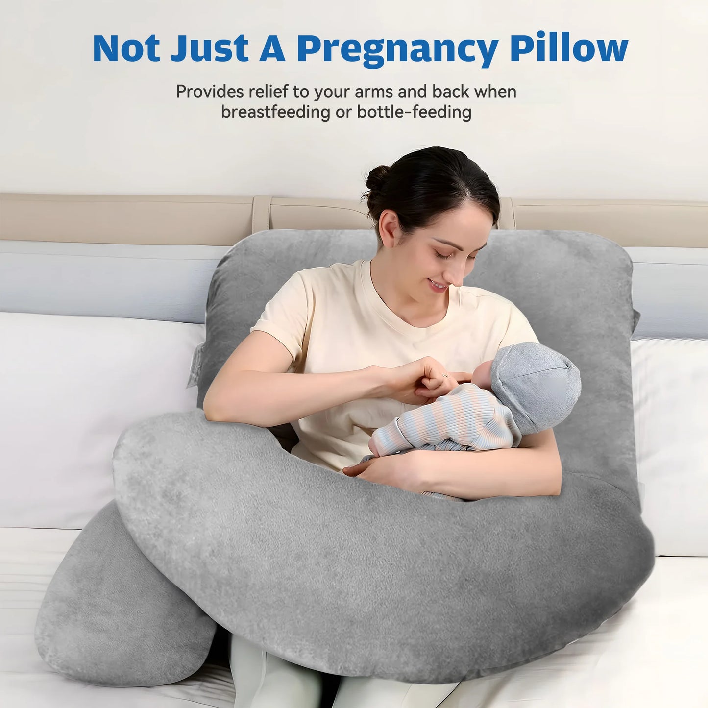 Pregnancy Pillow U Shaped Full Body Soft Maternity Pillow 70 Inch with Removable Velvet Cover