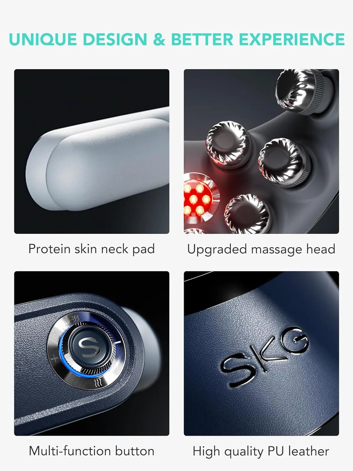 Foldable Neck Massager with Heat, Cordless Deep Tissue Vibration Massager for Pain Relief, Portable 9D Electric Shiatsu Neck