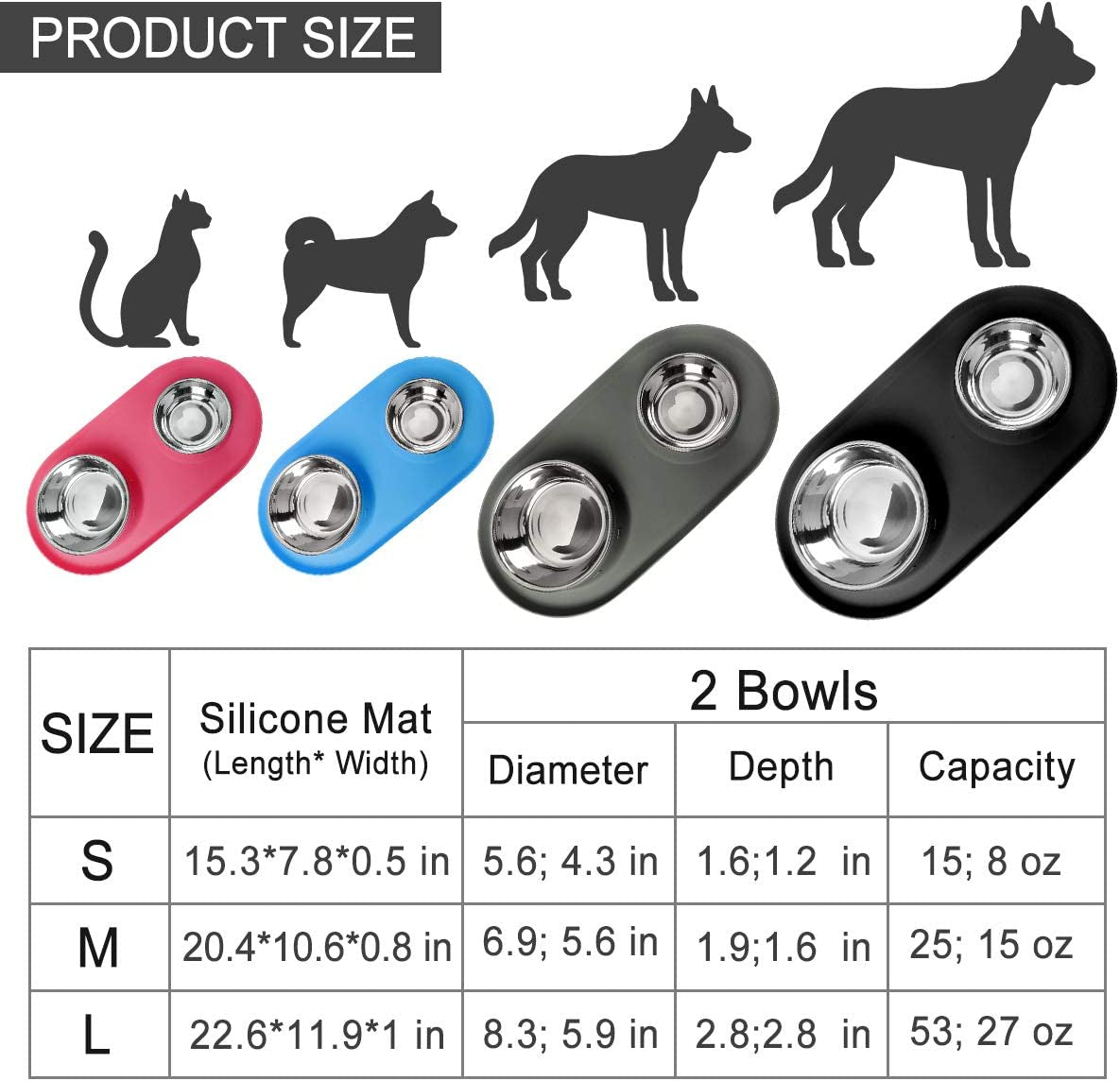 WESEN Slow Feeder Dog Bowls Insert, Soft Silicone Slow Eating Puppy Food Bowl for Small Medium Large Breed Dogs,Perfect with Stainless Steel Plastic Glass Ceramic Dog Bowls