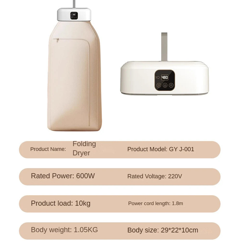 Portable Folded Electric Clothes Dryer Remote Control Multifunctional Dryer Machine Mintravel Warm Laundry Dryer with Timinghome