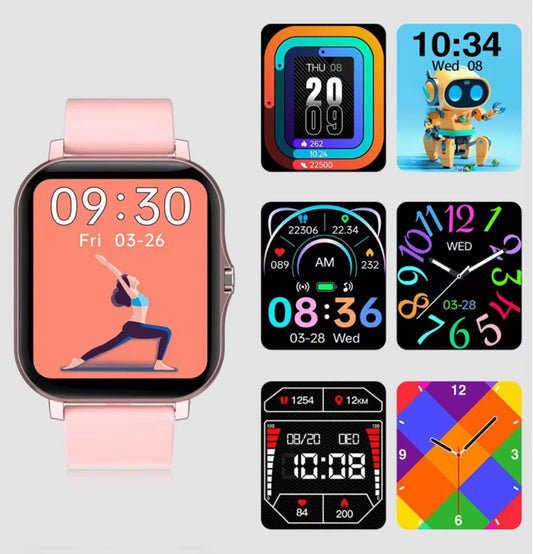 Smart Fitness Tracker Watch for Android/iOS - IP68 Waterproof, Heart Rate, Blood Oxygen, and Sleep Monitoring, 8 Sports Modes, Breath Training, Weather Updates - 1.69-Inch Display for Men and Women (Rose Gold)