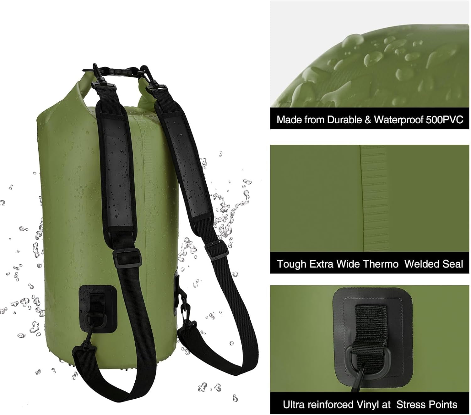 Piscifun Dry Bag, Waterproof Floating Backpack 5L/10L/20L/30L/40L with Waterproof Phone Case for Boating, Kayaking, Fishing