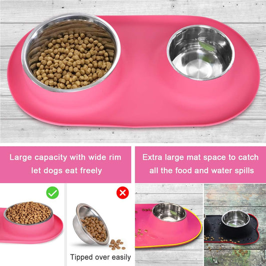 WESEN Slow Feeder Dog Bowls Insert, Soft Silicone Slow Eating Puppy Food Bowl for Small Medium Large Breed Dogs,Perfect with Stainless Steel Plastic Glass Ceramic Dog Bowls
