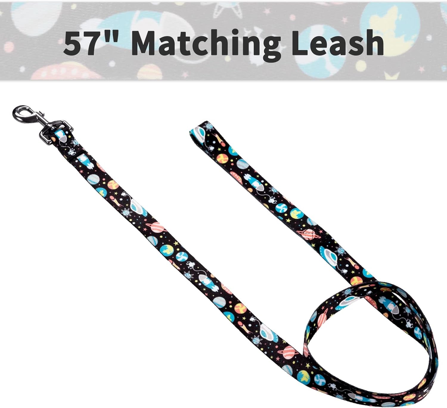 Ihoming Dog Collar and Leash Set for Daily Outdoor Walking Running Training, Space Design for Small Boys Girls Dogs Cats Pets, S-Up to 20LBS