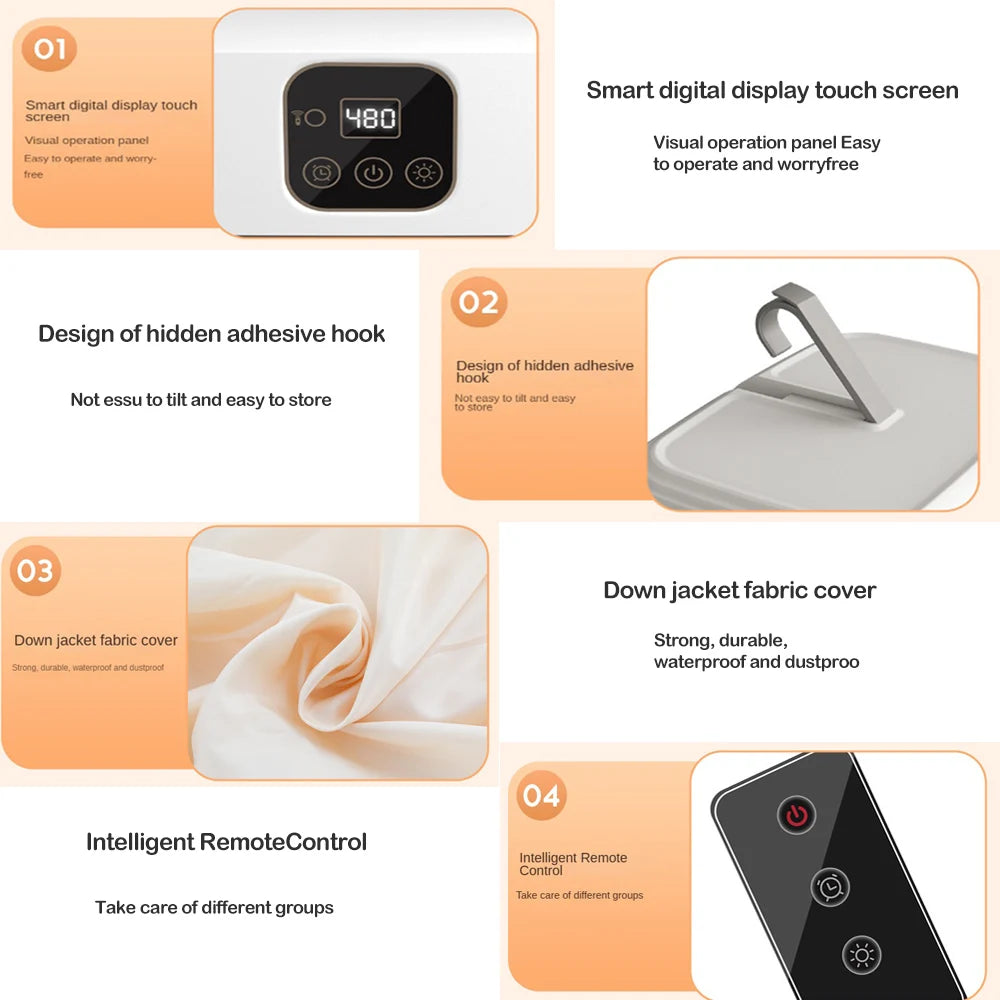 Portable Folded Electric Clothes Dryer Remote Control Multifunctional Dryer Machine Mintravel Warm Laundry Dryer with Timinghome