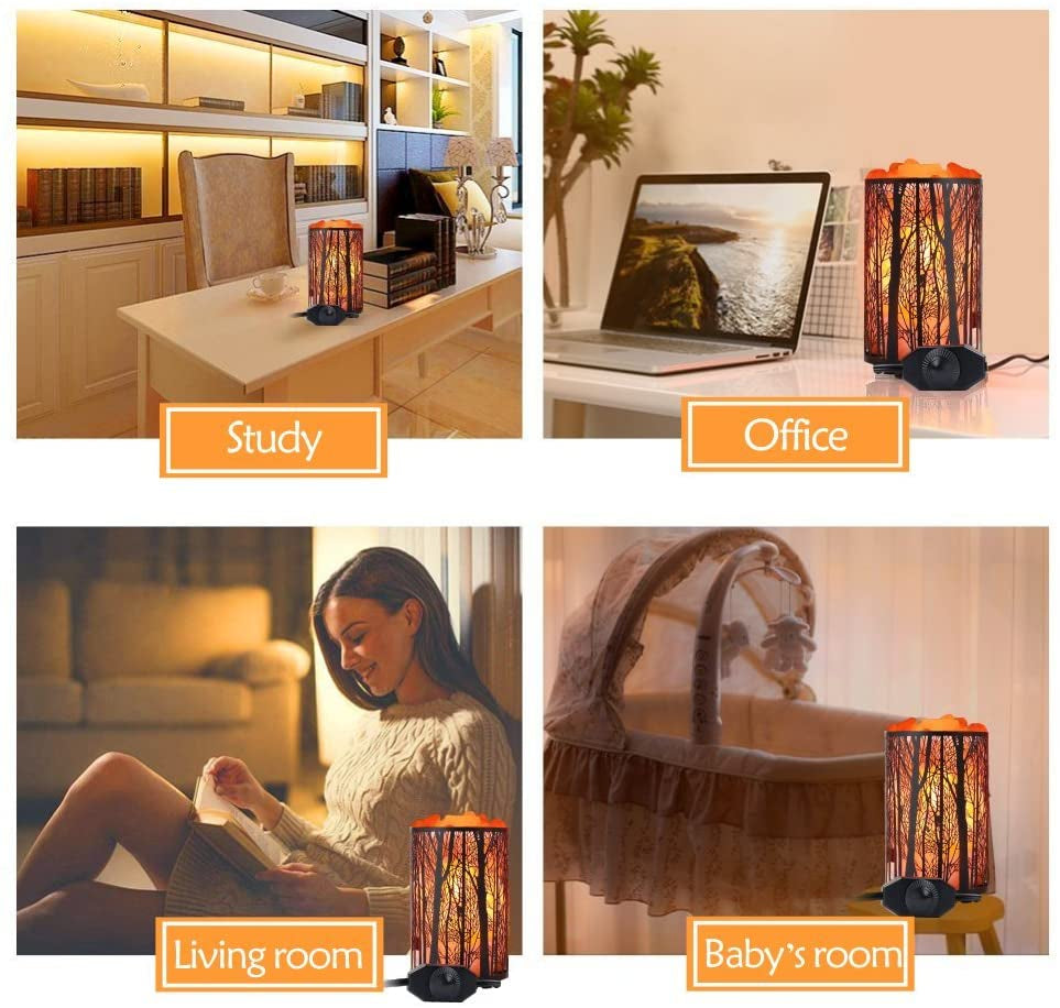 Shineled Salt Lamps, Natural Himalayan Salt Lamp, Forest Salt Lamp with Dimmer Switch, Salt Crystal Night Lights, Retro Metal Basket Decor Desk Lamp with Extra 25W Lamp Bulbs (Retro Red)