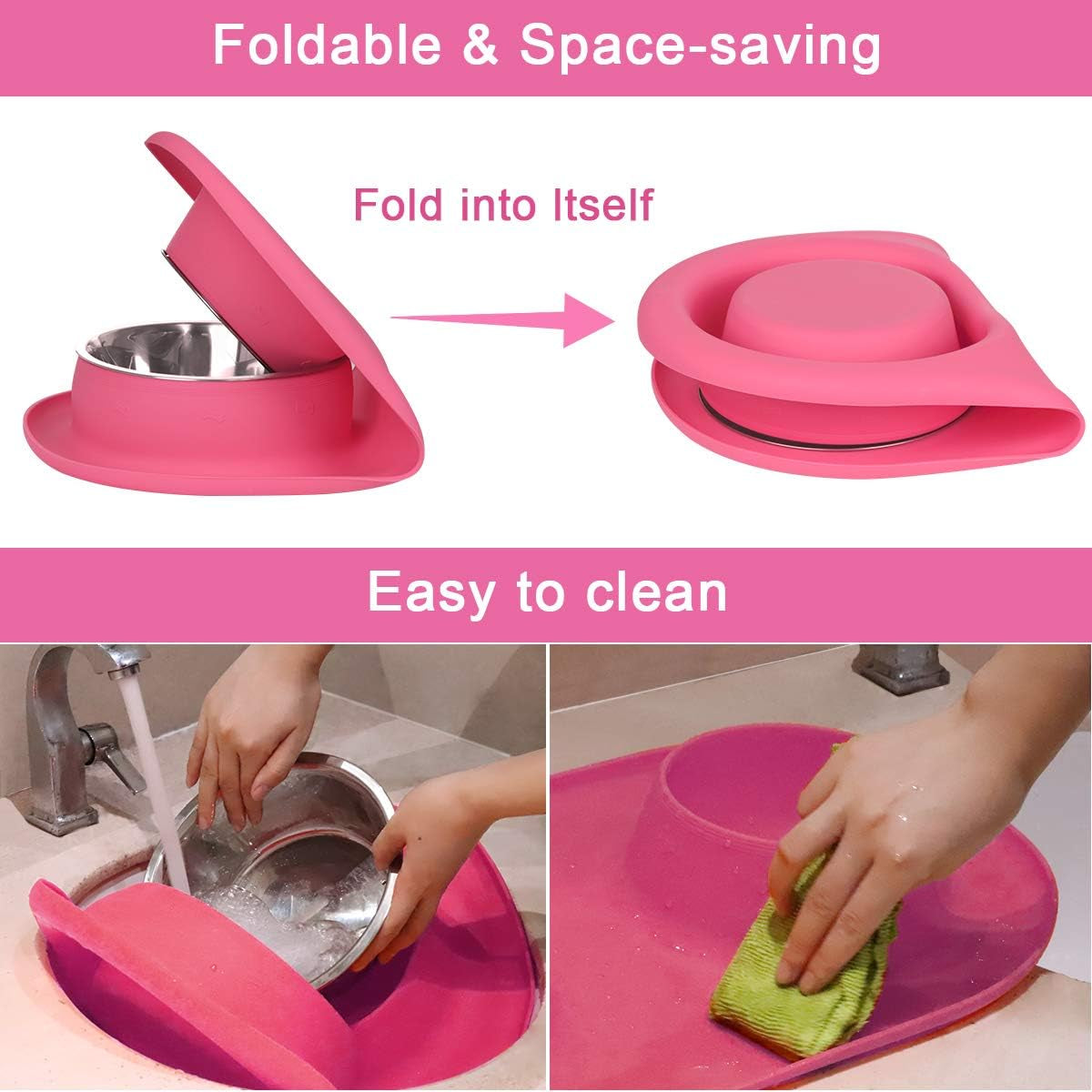 WESEN Slow Feeder Dog Bowls Insert, Soft Silicone Slow Eating Puppy Food Bowl for Small Medium Large Breed Dogs,Perfect with Stainless Steel Plastic Glass Ceramic Dog Bowls