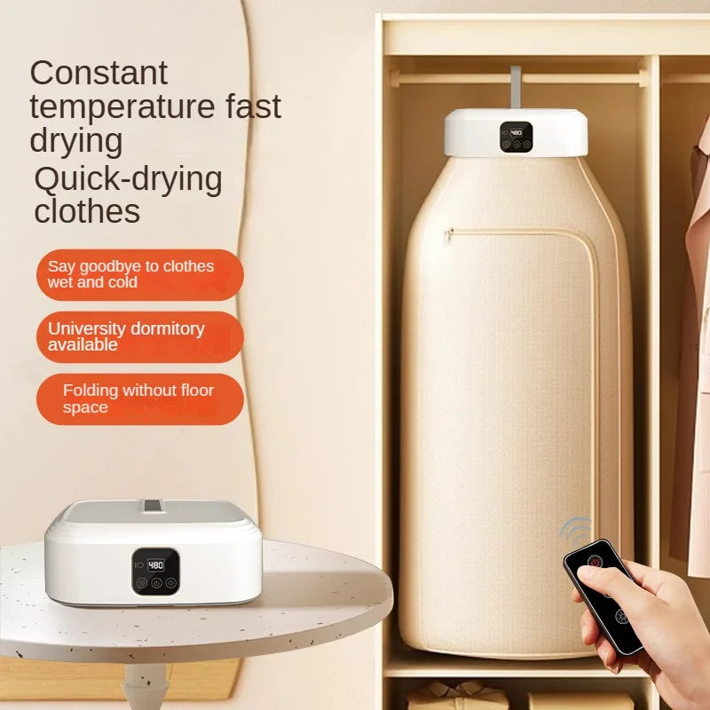 Portable Folded Electric Clothes Dryer Remote Control Multifunctional Dryer Machine Mintravel Warm Laundry Dryer with Timinghome