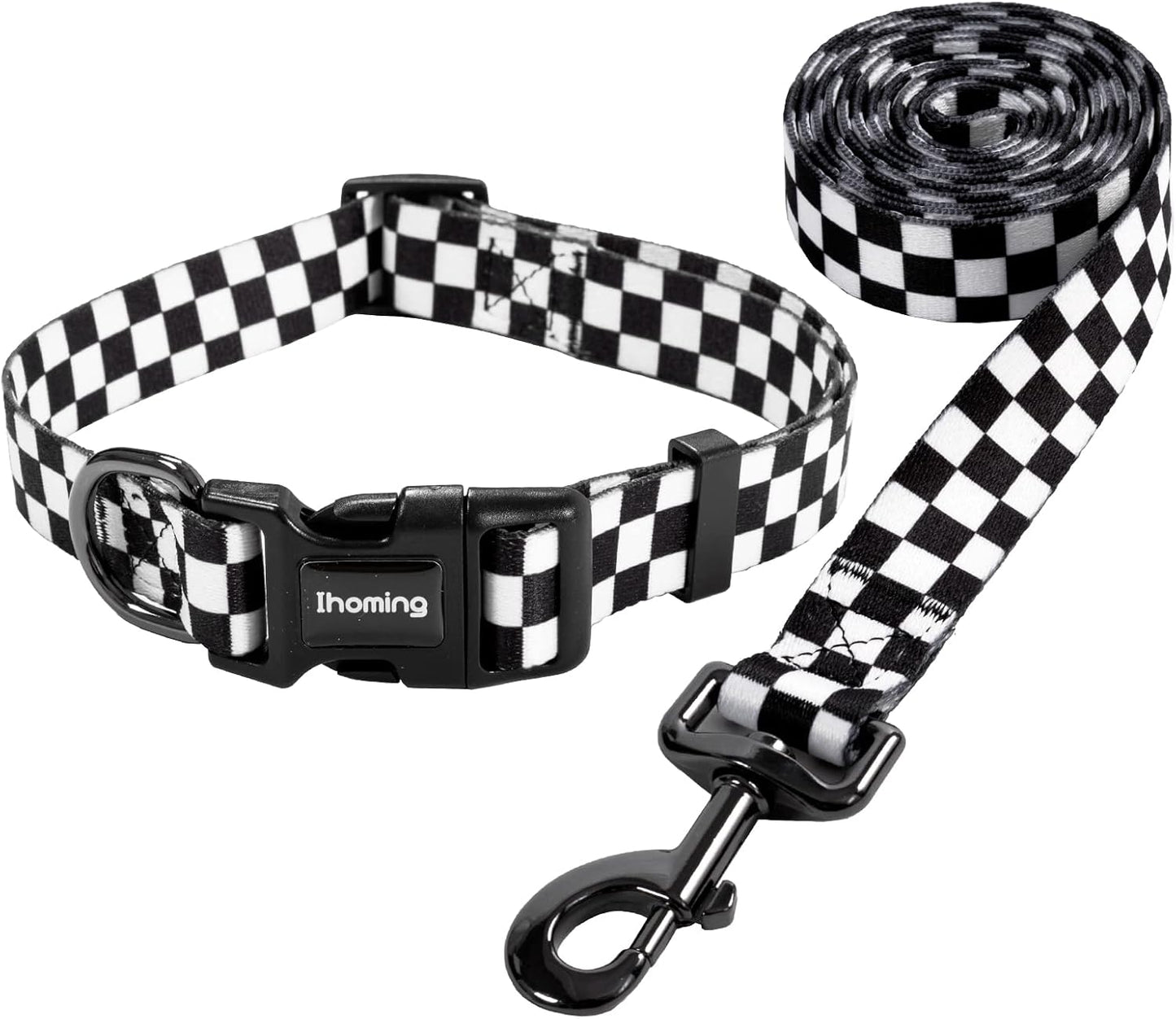 Ihoming Dog Collar and Leash Set for Daily Outdoor Walking Running Training, Space Design for Small Boys Girls Dogs Cats Pets, S-Up to 20LBS