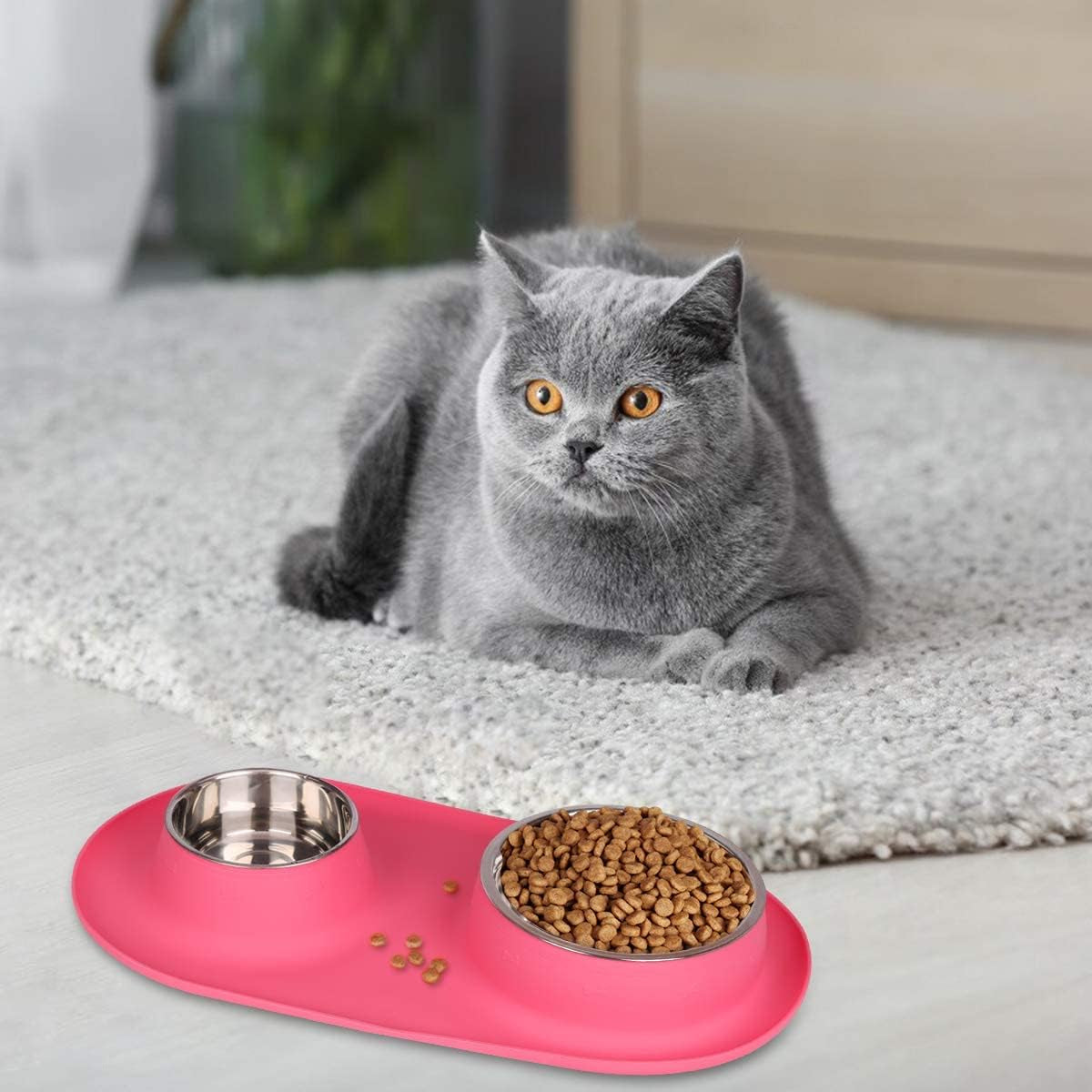 WESEN Slow Feeder Dog Bowls Insert, Soft Silicone Slow Eating Puppy Food Bowl for Small Medium Large Breed Dogs,Perfect with Stainless Steel Plastic Glass Ceramic Dog Bowls